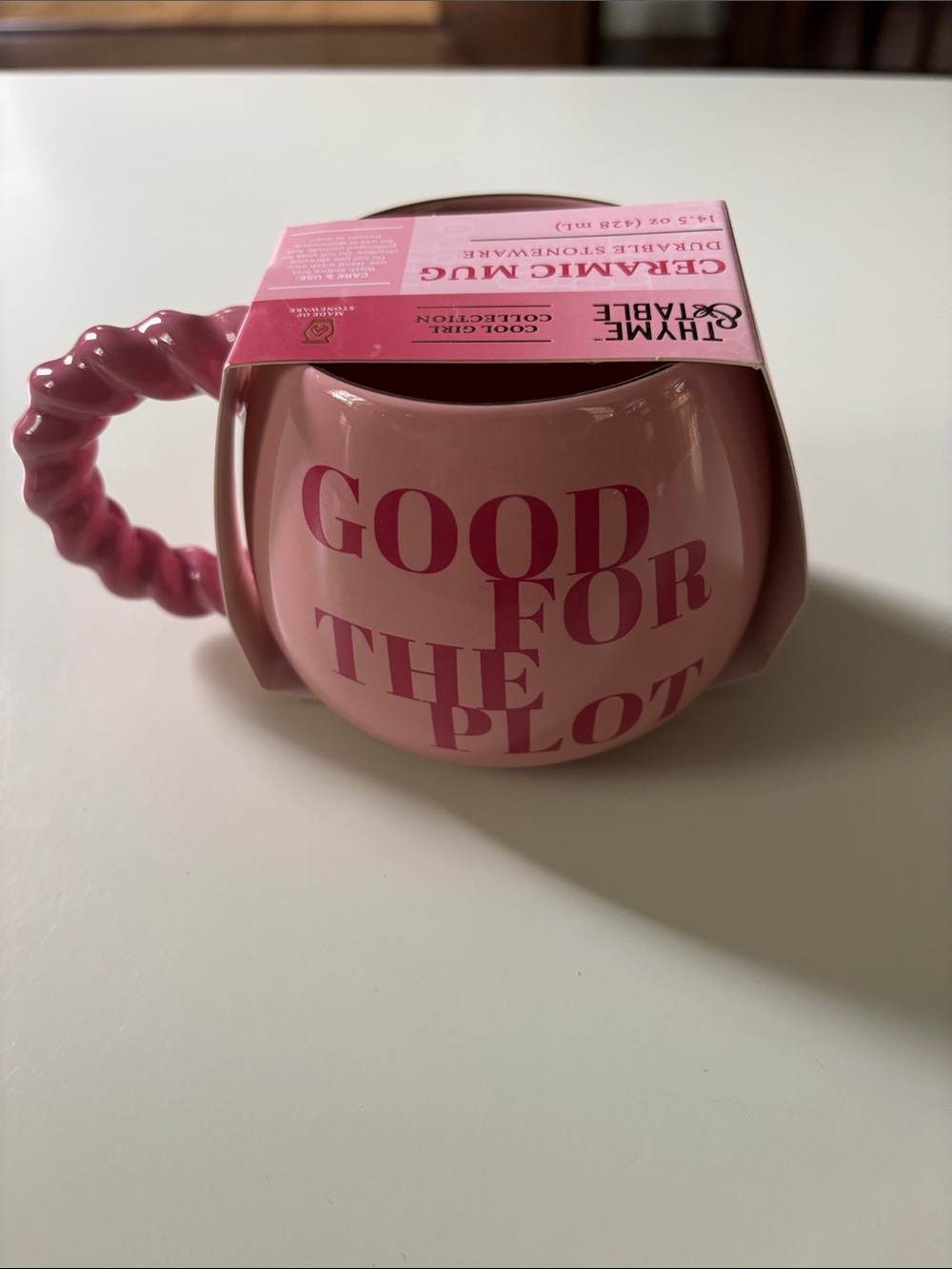 Thyme & Table Pink 'Good For The Plot' Ceramic Mug